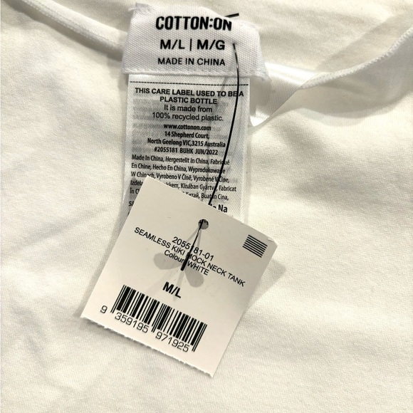 COTTON ON•Kiki white mock neck crop top M/L NWT - Picture 4 of 4